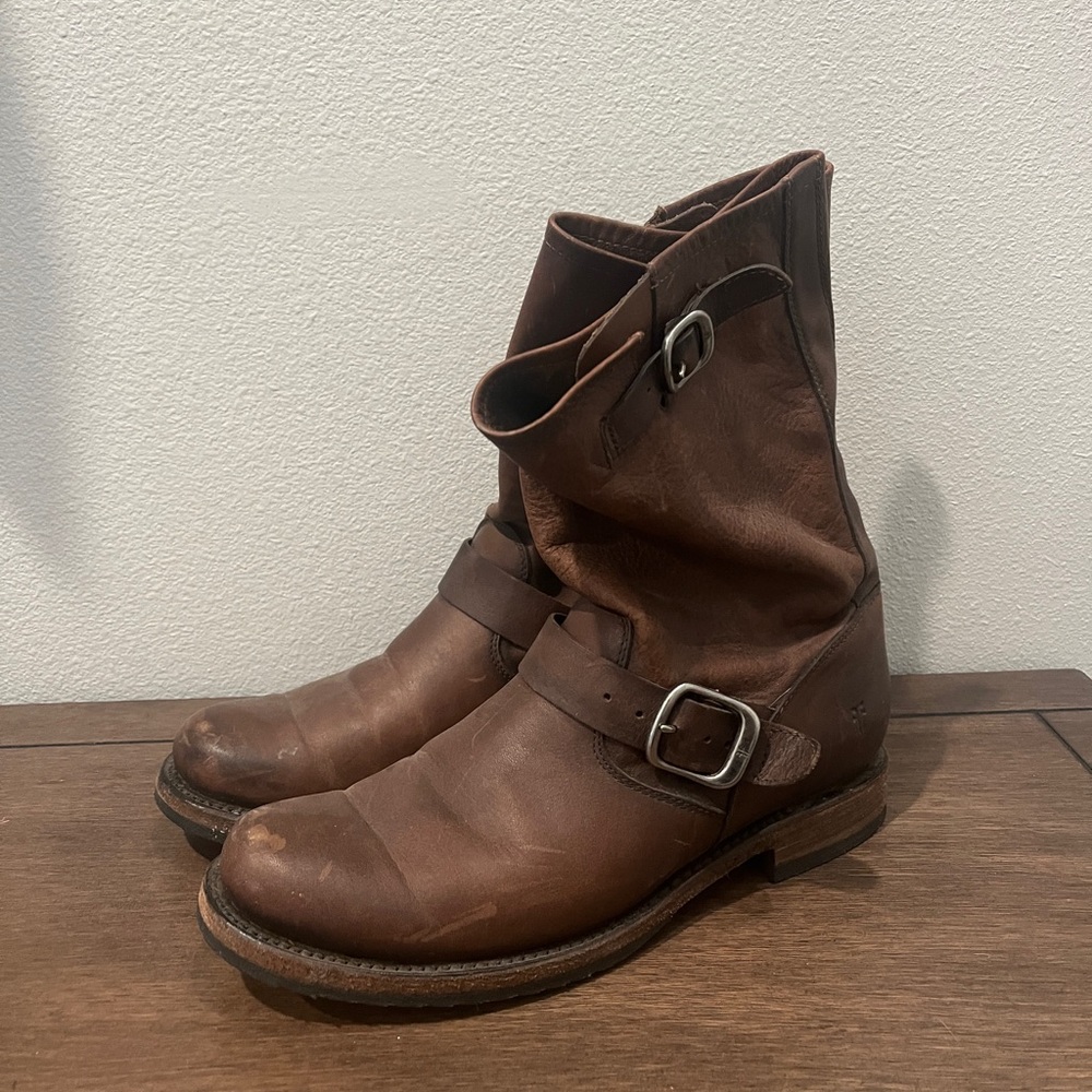 Frye, Brown Leather Ankle Boots, GUC